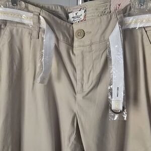 American Eagle Outfitters Beige Chinos with White Belt